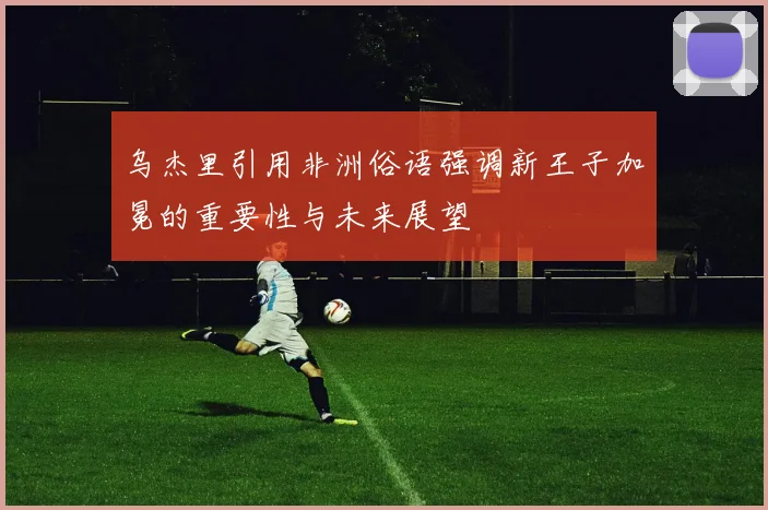 乌杰里引用非洲俗语强调新王子加冕的重要性与未来展望